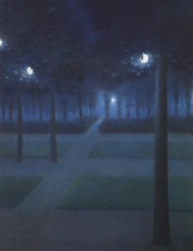 WilliamDegouvedeNuncques+Nocturne atTheRoyalParkBrussels+1897+MuseedOrsay